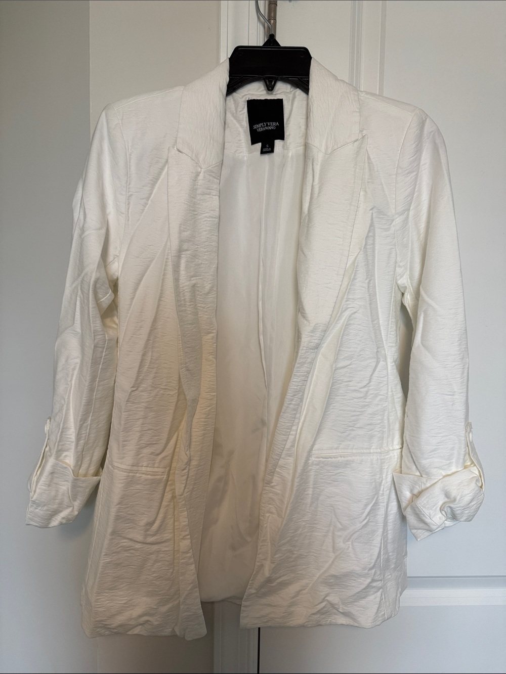 Simply Vera Wang White Open-Front Blazer Jacket